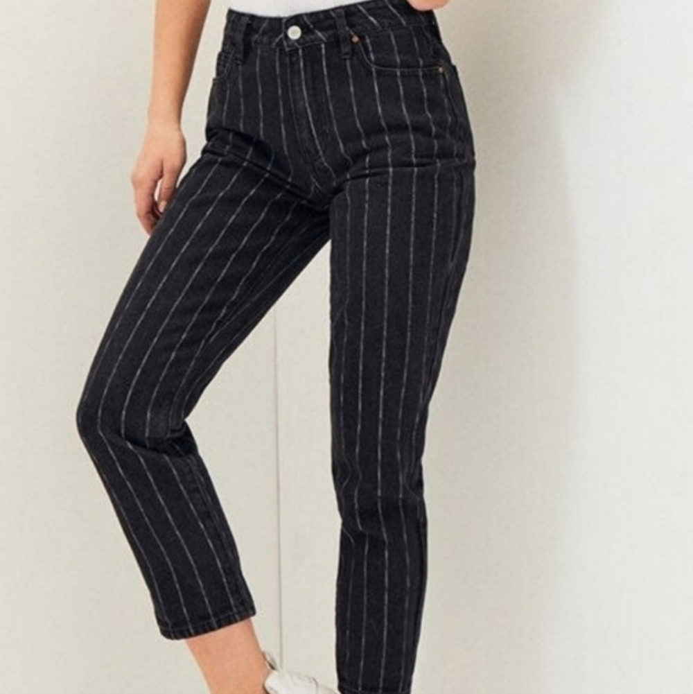 PacSun Striped Salem High Rise Mom Jeans